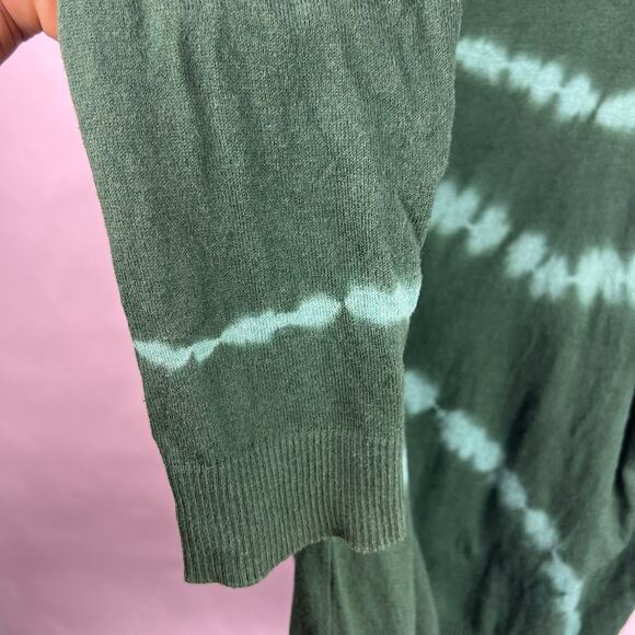 J. Jill Green Tie Dye Sweater, Cotton Blend, Lightweight Pullover, Casual Cozy - Picture 5 of 14